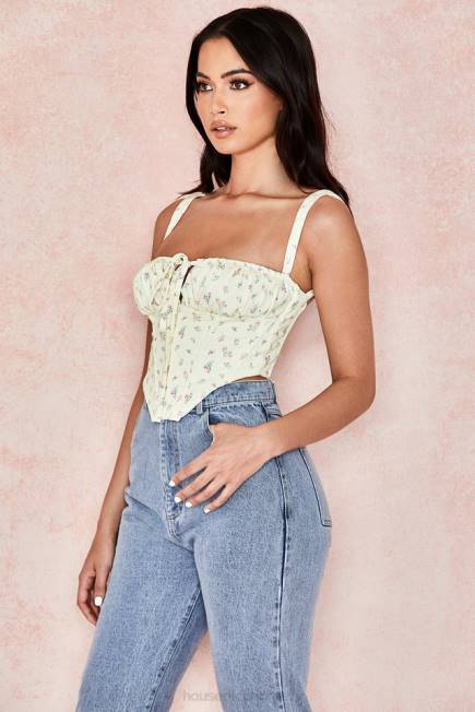 klær gene sitron floral korsett House of CB J6RL106