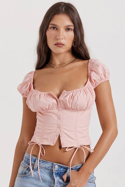 klær kitty baby rosa rynket topp House of CB J6RL19