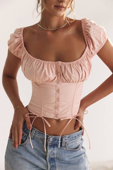 klær kitty baby rosa rynket topp House of CB J6RL19