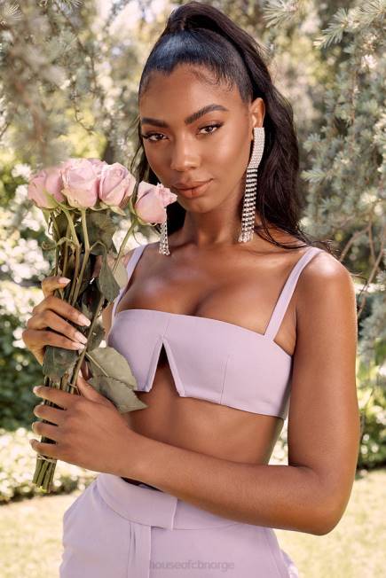 klær leela violet crepe v wire bralet House of CB J6RL813