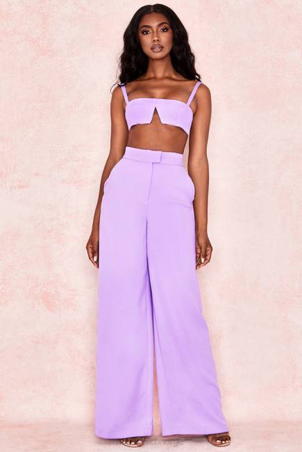 klær leela violet crepe v wire bralet House of CB J6RL813