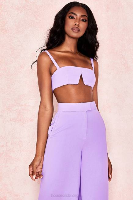 klær leela violet crepe v wire bralet House of CB J6RL813