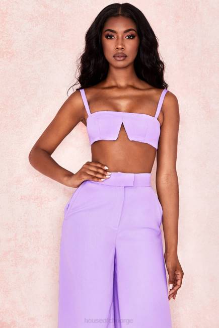 klær leela violet crepe v wire bralet House of CB J6RL813
