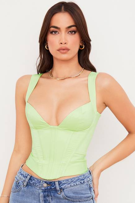 klær liberty lime sateng korsett House of CB J6RL79