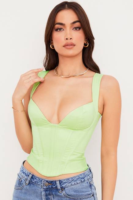 klær liberty lime sateng korsett House of CB J6RL79