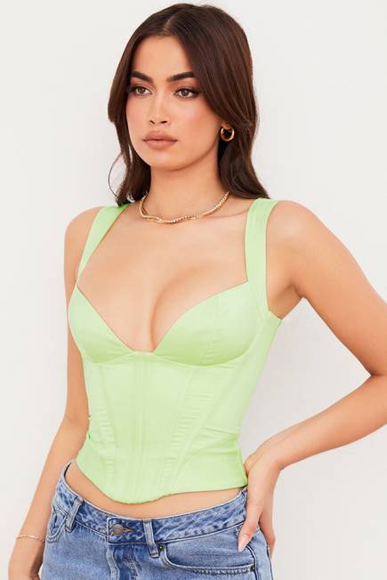 klær liberty lime sateng korsett House of CB J6RL79