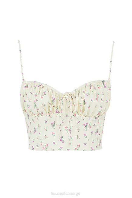 klær lilibeth sitron floral rynket bustier topp House of CB J6RL88