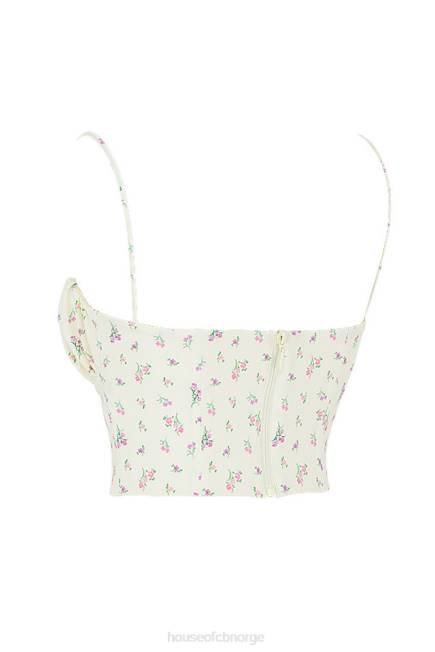klær lilibeth sitron floral rynket bustier topp House of CB J6RL88