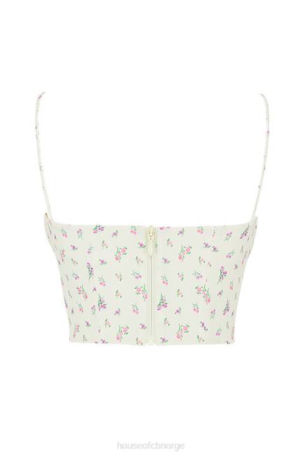 klær lilibeth sitron floral rynket bustier topp House of CB J6RL88