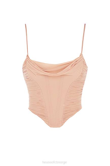 klær lottie beige mesh draperingskorsett House of CB J6RL80