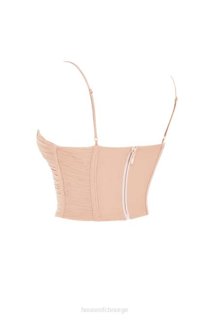 klær lottie beige mesh draperingskorsett House of CB J6RL80