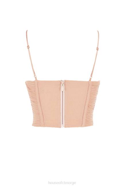 klær lottie beige mesh draperingskorsett House of CB J6RL80
