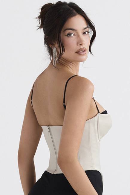 klær luette beige sateng bøylekorsett House of CB J6RL30