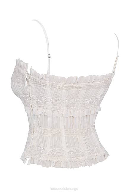 klær lula ivory paljett plissering korsett House of CB J6RL25
