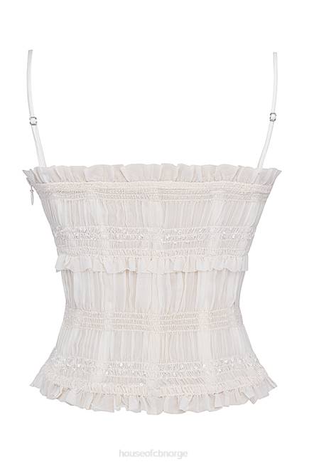 klær lula ivory paljett plissering korsett House of CB J6RL25