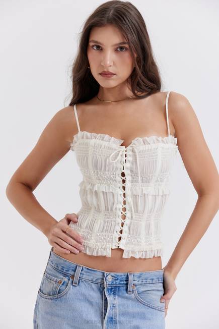 klær lula ivory paljett plissering korsett House of CB J6RL25