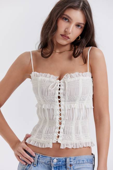 klær lula ivory paljett plissering korsett House of CB J6RL25