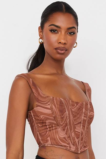 klær ninetta swirl print mesh korsett House of CB J6RL86