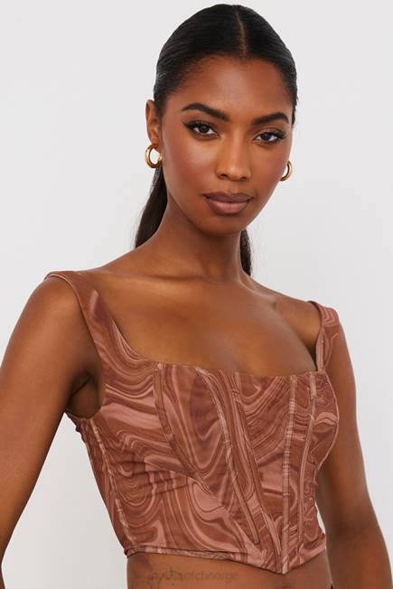 klær ninetta swirl print mesh korsett House of CB J6RL86