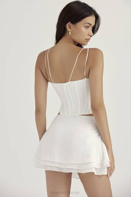 klær orla hvit chiffon stroppekorsett House of CB J6RL52