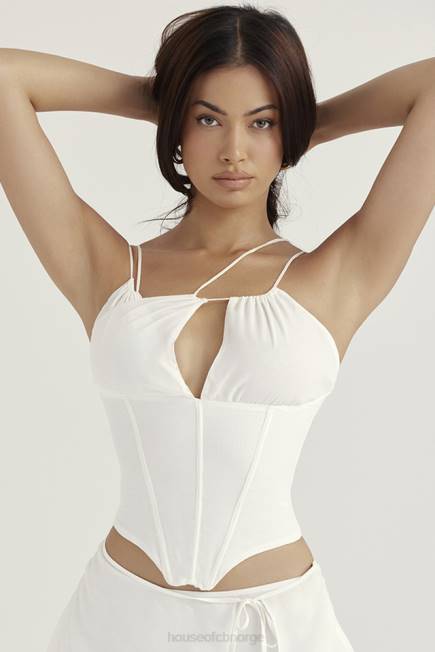 klær orla hvit chiffon stroppekorsett House of CB J6RL52