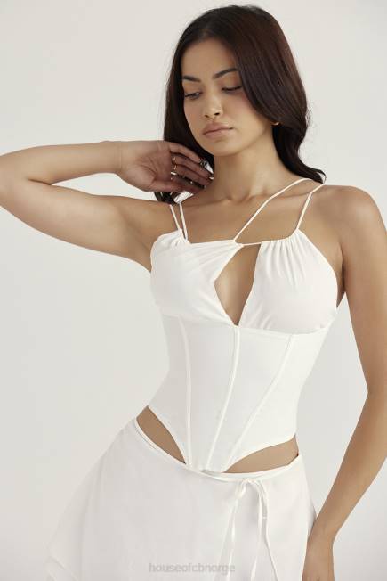 klær orla hvit chiffon stroppekorsett House of CB J6RL52