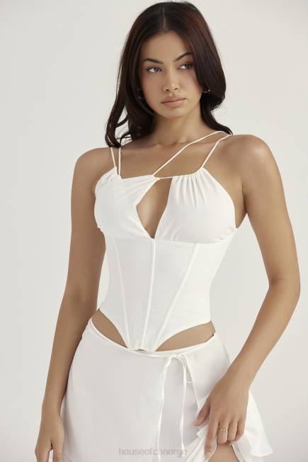 klær orla hvit chiffon stroppekorsett House of CB J6RL52