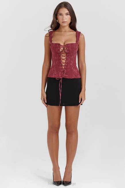 klær parisa merlot blomsterkorsett House of CB J6RL7