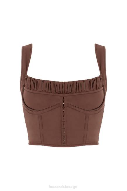 klær persephone chocolate rynket korsett topp House of CB J6RL91