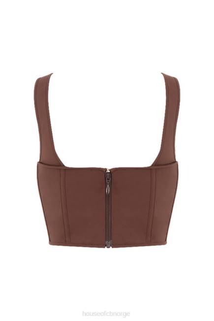 klær persephone chocolate rynket korsett topp House of CB J6RL91