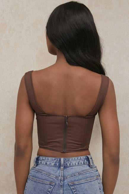 klær persephone chocolate rynket korsett topp House of CB J6RL91