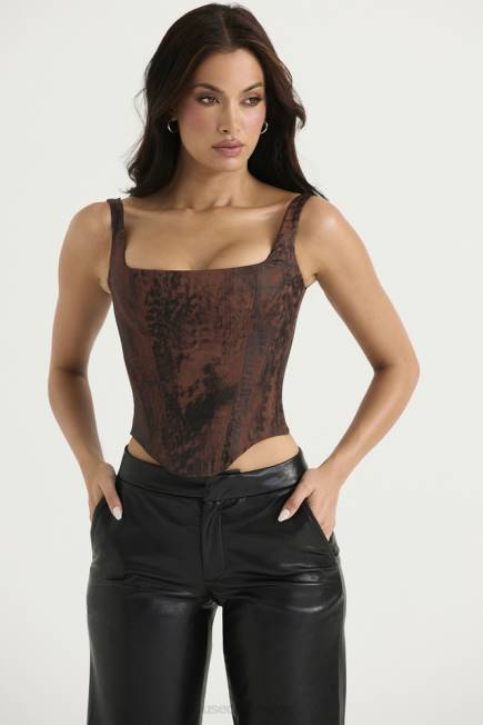 klær rafa antikk kobber sateng longline korsett House of CB J6RL36