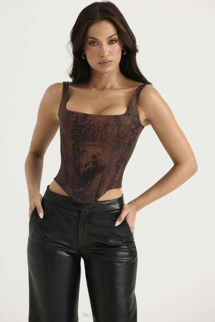 klær rafa antikk kobber sateng longline korsett House of CB J6RL36