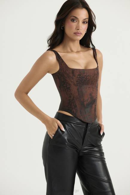 klær rafa antikk kobber sateng longline korsett House of CB J6RL36