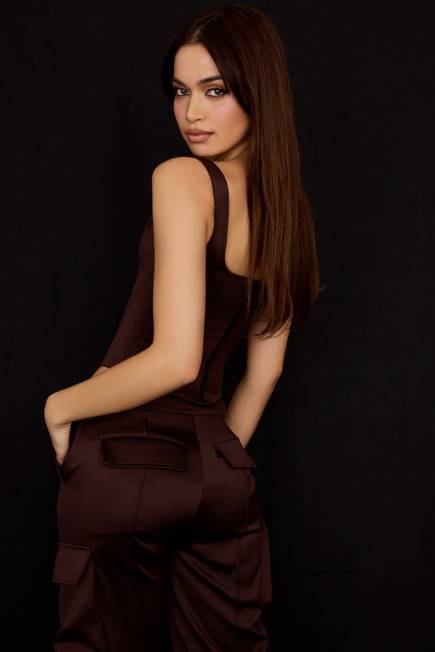 klær rafa chocolate satin longline korsett House of CB J6RL61