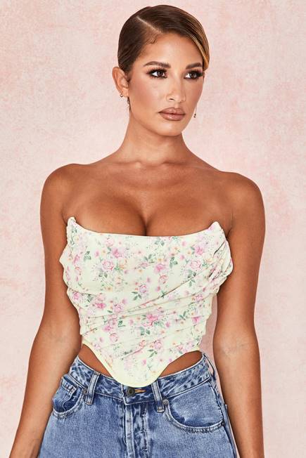 klær vivienne sitron floral korsett House of CB J6RL105
