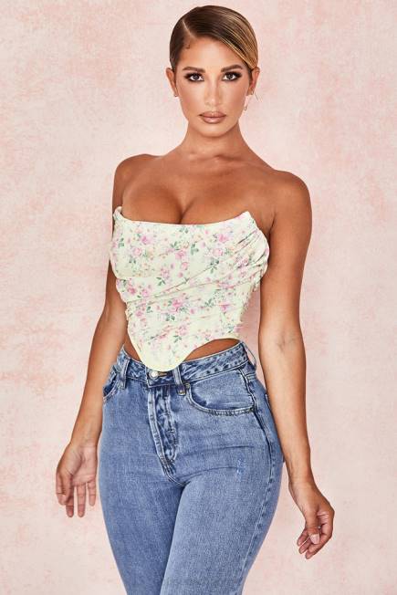 klær vivienne sitron floral korsett House of CB J6RL105