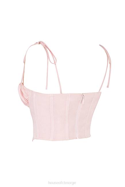 klær willow baby rosa chiffon rynket byste beskåret korsett House of CB J6RL81