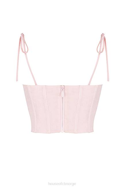 klær willow baby rosa chiffon rynket byste beskåret korsett House of CB J6RL81