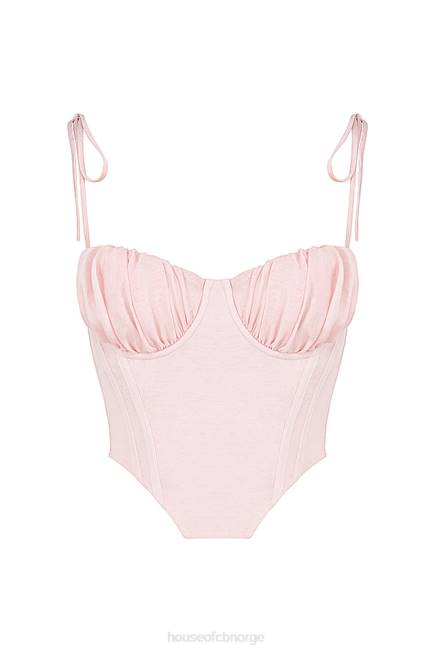 klær willow baby rosa chiffon rynket byste beskåret korsett House of CB J6RL81