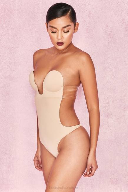 klær beige stupe selvklebende bodysuit uten rygg House of CB J6RL822