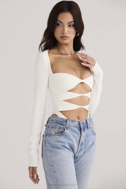 klær danica bodysuit med hvit utskjæring House of CB J6RL719