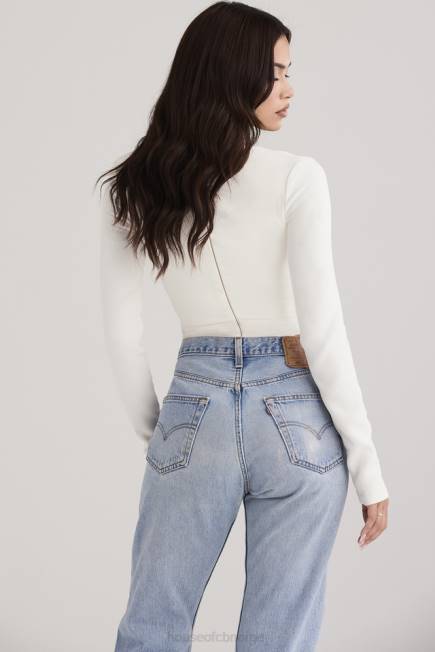 klær danica bodysuit med hvit utskjæring House of CB J6RL719