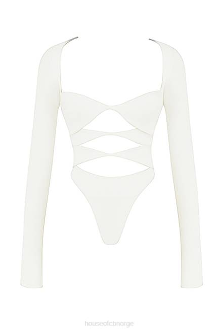 klær danica bodysuit med hvit utskjæring House of CB J6RL719