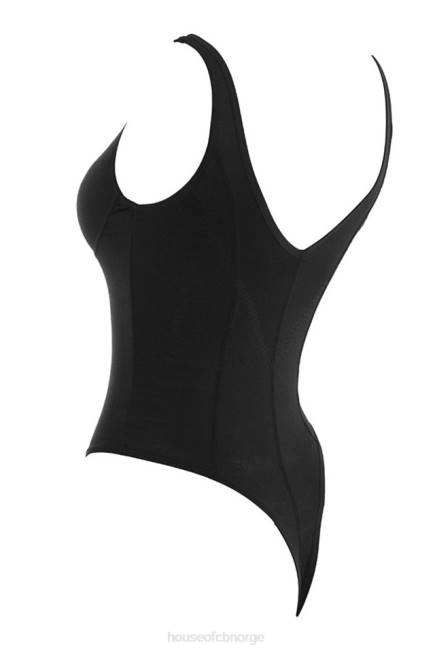klær imani black merg bodysuit i myk jersey House of CB J6RL811