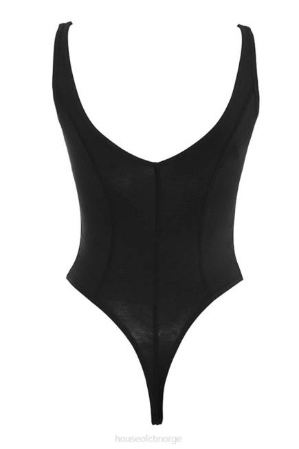klær imani black merg bodysuit i myk jersey House of CB J6RL811