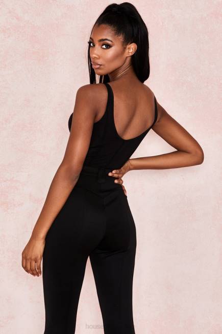 klær imani black merg bodysuit i myk jersey House of CB J6RL811