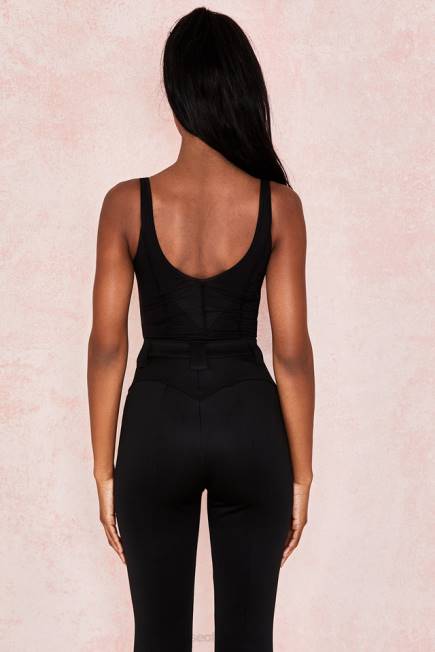 klær imani black merg bodysuit i myk jersey House of CB J6RL811