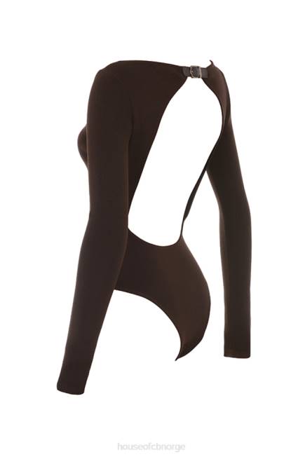klær inoe espresso bodysuit med åpen rygg House of CB J6RL663