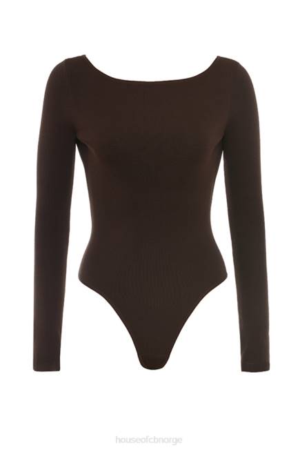 klær inoe espresso bodysuit med åpen rygg House of CB J6RL663